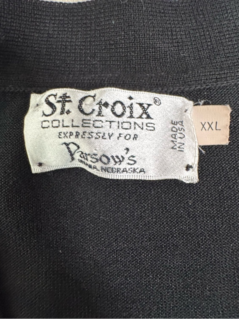 St Croix Wool Cardigan XXL Black Button Front Grandpa Core Quiet Luxury USA X78 - Picture 6 of 8